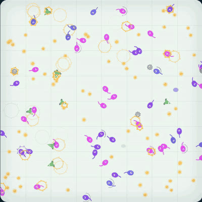 Spiking-neural-network creatures foraging for food in the Foraging Lab tank